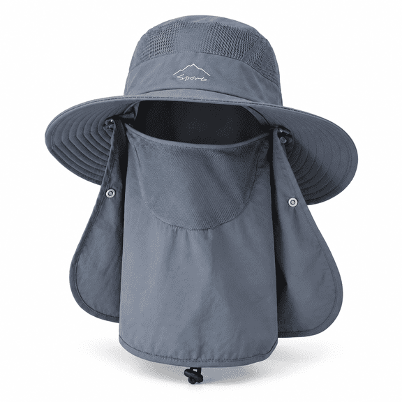 Fishing Hat Sun hat Wide Brim Sun Protection Removable Face and Neck Flap for Men Women