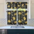 thumbnail image 3 of Vintage Bohemian Curtains 36 Inch Short - 3 Panel Rustic Floral Farmhouse Set with Wildflowers, Rod Pocket Window Treatment for Country Kitchen, 3 of 6