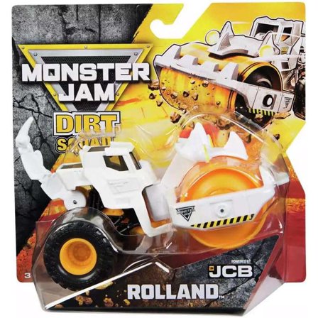 Monster Jam Dirt Squad Rolland Construction Vehicle, Push & Roll Toy, Ages 3 
