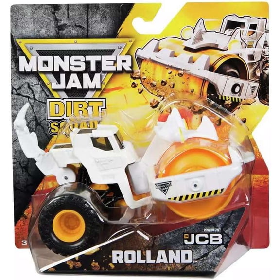 Monster Jam Dirt Squad Rolland Construction Vehicle, Push & Roll Toy, Ages 3 
