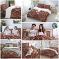 thumbnail image 5 of King 4 Piece Bedding Set Vintage Traditional Ethnic Style Soft Breathable Duvet Cover and Pillowcase, Retro Red Abstract Flower Duvet Cover Set Bed Sheets for Bedroom Dormitory Guest Room, 5 of 9