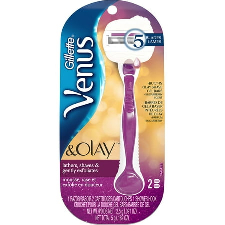 Gillette Venus & Olay Sugarberry Women's Razor with Blade Refills, 4 pc