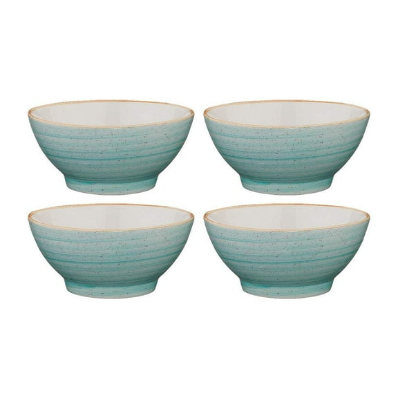 Aqua dia.4.75" h:2.25" 10 oz. Round Blue Porcelain Bowl (Set of 4)