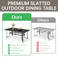 thumbnail image 3 of LOGYAT 7-Piece Weather-Resistant Patio Dining Set, 6 Mid-Back Padded Textilene Swivel Rocking Chairs, Rectangular Black Metal Slat Table with Umbrella Hole, Furniture for Garden, Deck, Backyard, Lawn, 3 of 7
