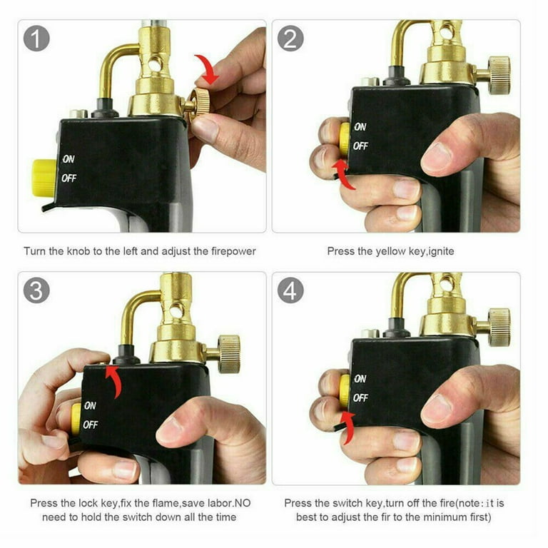 Carevas Portable High Heat Welding Plumbing Torches Gas Soldering Plumbing Blow Torch Soldering Instant Professional Brazing Torch