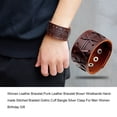 thumbnail image 3 of Guardurnaity Brazalete de cuero para hombre y mujer, joyería decorativa, ajustable, de moda, correa ancha personalizada, regalo de Cuidado del cabello Marrón Guardurnaity CE014748-02, 3 of 5