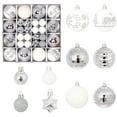 thumbnail image 2 of 44 Pack Silver and White Christmas Tree Ornaments Set 2.36in Shatterproof Decorative Balls with Glitter Snowflakes Stars Stripes and Assorted Patterns for Holiday Party Seasonal Xmas Decor, 2 of 6