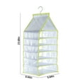 thumbnail image 3 of White & Green PVC Hanging Closet Organizer with 6 Compartments 50x25x22cm Space-Saving Storage Shelves Clothes & Accessory Organizer for Small Closets, 3 of 6