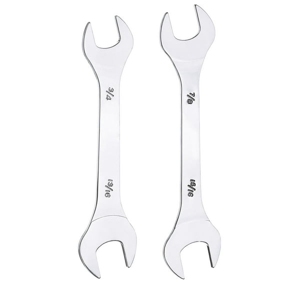 Uxcell 2pcs Double Open End Thin Wrench 3/4" 13/16" 7/8" 15/16" SAE U-Shaped Spanner