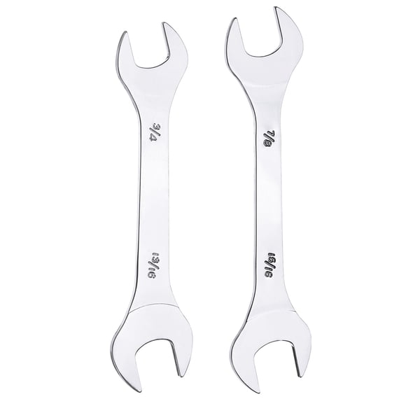 Uxcell 2pcs Double Open End Thin Wrench 3/4" 13/16" 7/8" 15/16" SAE U-Shaped Spanner