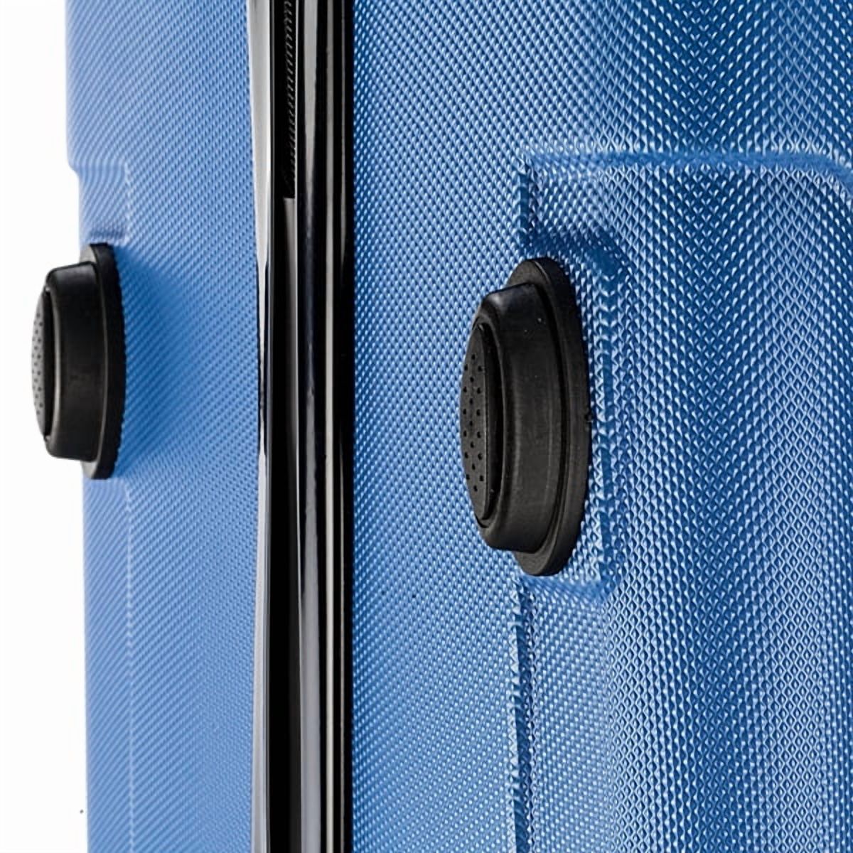3-Piece Dark Blue ABS Luggage Set - Lightweight Durable Spinner Wheel Suitcases (20"/24"/28") for Travel