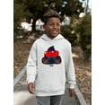 thumbnail image 2 of Argyle Love Emoji - Playful Hearts Graphic Youth's Hoodie, 2 of 4