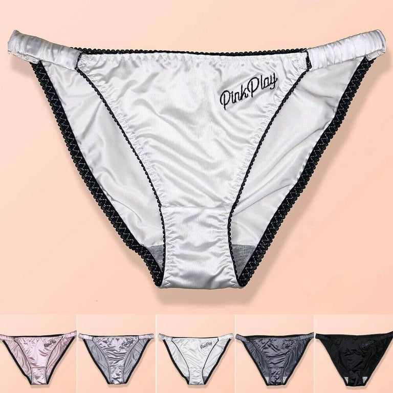 Women Sexy Briefs Panties Lace Underwear Knickers Play Lingerie Satin Silk  Panty