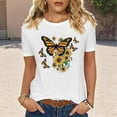 thumbnail image 2 of Tnhcen Women's Summer Y2K Style Colorful Print Cotton T-Shirt - Short Sleeve Basics Plus Size S-2XL Breathable Cute Graphics Tops, 2 of 5