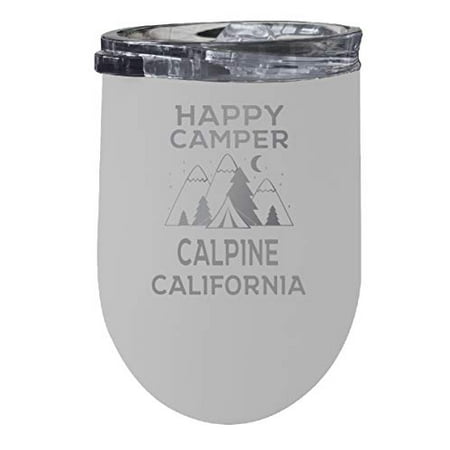 

Calpine California Souvenir 12 oz White Laser Etched Insulated Wine Stainless Steel Tumbler