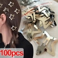 thumbnail image 2 of 2/100 Uds. Pinzas para el cabello de estrella plateada para niñas, Clip de presión de Metal con estrella de filigrana, pasadores de horquillas, joyería para el cabello, sin níquel y sin plomo, 2 of 4