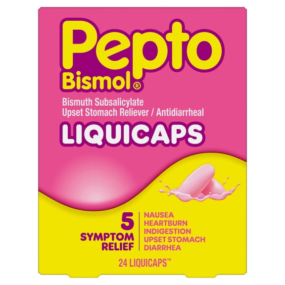 Pepto Bismol Liquicaps, Upset Stomach Relief, Stomach Relief, Anti-Diarrheal, 24 Count