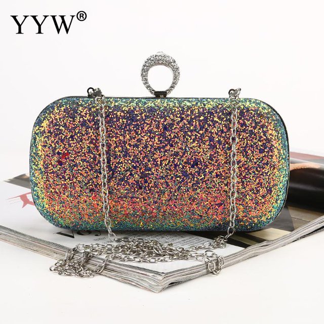 Bolso de mano de noche con lentejuelas para mujer, bandoleras cruzadas para fiesta, banquete, Mini cartera con purpurina para boda Fivean unisex