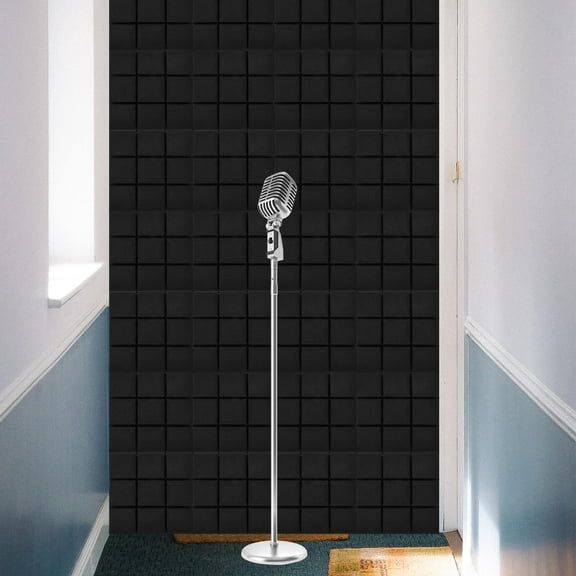 UPOUART Sound Absorbing Panel Black Foam for Noise Reduction in Recording Studio