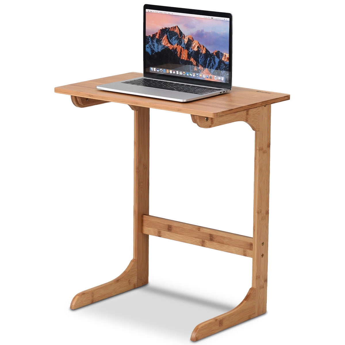 Gymax Bamboo Sofa Table Laptop Desk Coffee Snack End Bed Qty