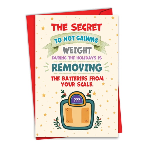 NobleWorks Funny Christmas Greeting Card with 5 x 7 Inch Envelope (1 Card) Merry Christmas Holiday Holiday Weight C8729XSG