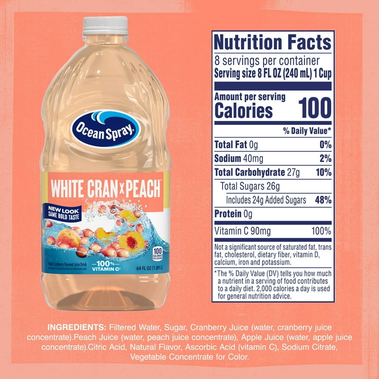 Ocean Spray® Cranberry Beverage White Cran-Peach Juice Drink, 64