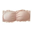 thumbnail image 4 of Women Strapless Bra, Fashionable Underwear Push Up Soft Bra with Ruffles, Back Closure, 4 of 6