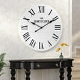 thumbnail image 5 of ARTPOWER Wall Clock 35.5” Large Shiplap Wall Clock with Roman Numeral Rustic Nearly Non-Ticking, Round Wall Clocks for Living Room Decor, Office, Bedroom, Entrance, White, 5 of 9