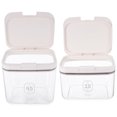 thumbnail image 1 of 2pcs Flour Container Rice Storage Bin Storage Foods Grain Container Clear Plastic Box Measuring Cup For Grain Household Kitchen Pantry Organizer, 1 of 8