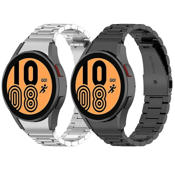 YuiYuKa No Gaps Stainless Steel Band for Samsung Galaxy Watch 4 Classic 46mm 42mm/Galaxy Watch Watch 6 5 4 44mm 40mm/Galaxy Watch 5 Pro/5 Bands Women Men Strap Curved end Metal Wristbands - black