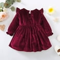 thumbnail image 4 of Mikrdoo Baby Girls Dress Satin 3 Months Girls Lace 6 Months Girls Long Sleeve One Piece Winter Dress Red, 4 of 8