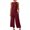 #1-Watermelon Red, variant on Azrian Womens Jumpsuit Causal Dress in,2PC Plus Size Suit Sets,Fashion Woman Round Neck Pockets Pants Set S-XXL Size on
