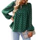 thumbnail image 1 of Blusa Manga Larga Linterna Botón Cuello Redondo Jersey Casual Tops De Moda para Mujer Atrovirens XL, 1 of 6