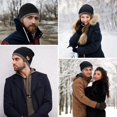 thumbnail image 4 of 3Pcs Beanie Hat Winter Knit Neck Warmer Scarf and Touch Screen Gloves Set, 4 of 6