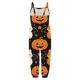thumbnail image 5 of Gunia Toddler Girl Halloween Outfit Flannel Pumpkin Kids Suspender Romper Loose Harem Style Jumpsuit Festive Party Outfits Black 1-2 Years, 5 of 5