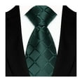 thumbnail image 2 of Eosunjian Business Tie Square Geometric Design Solid Color Smooth Satin Formal Tie Casual Necktie Street Events Weddings Accessories Green, 2 of 13
