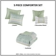 thumbnail image 2 of Noaman Full/Queen 5-Piece Seersucker Comforter Set with Throw Pillows, Green Floral Farmhouse Bedding, 2 of 16