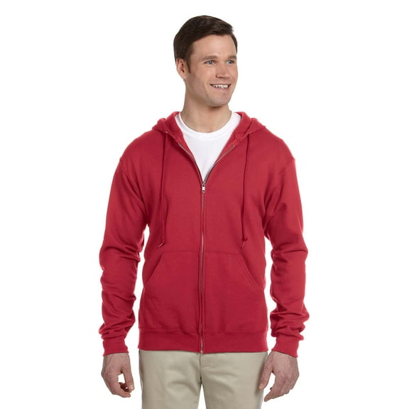 Jerzees Nublend Adult Full-Zip Hooded Sweatshirt , 993 , True Red , Medium