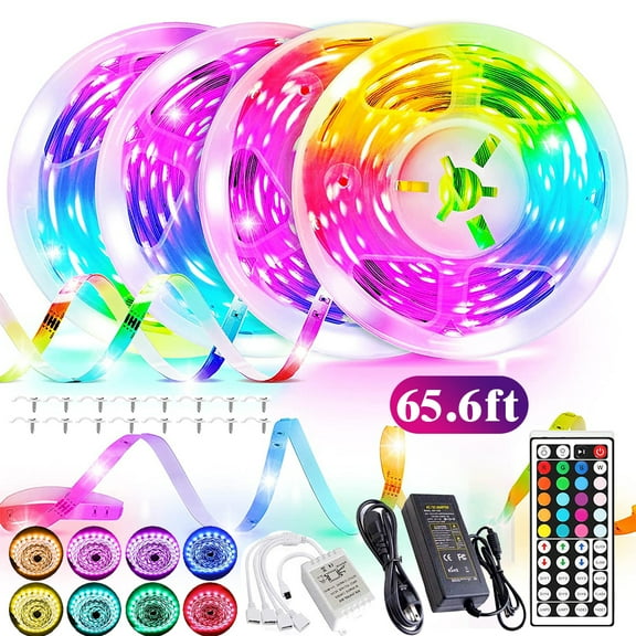 No-Waterproof 5050 RGB Infrared Remote Control Color Changing 65.6ft Led Strip Lights