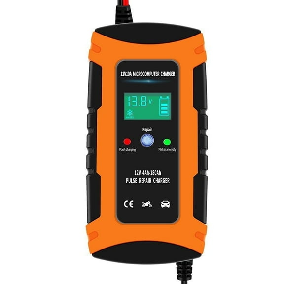 Pecham 12V Car Battery Charger, Digital Battery Trickle Charger with LCD Display,  Temperature Compensation for Car Truck Motorcycle Lawn Mower Marine