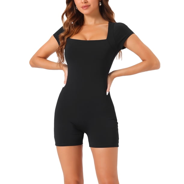 INSPIRAR CHIC Mono de Mujer Sin Mangas Mono con Cintura Ajustable Pantalones Largos Elásticos Mono con Bolsillos XL Negro