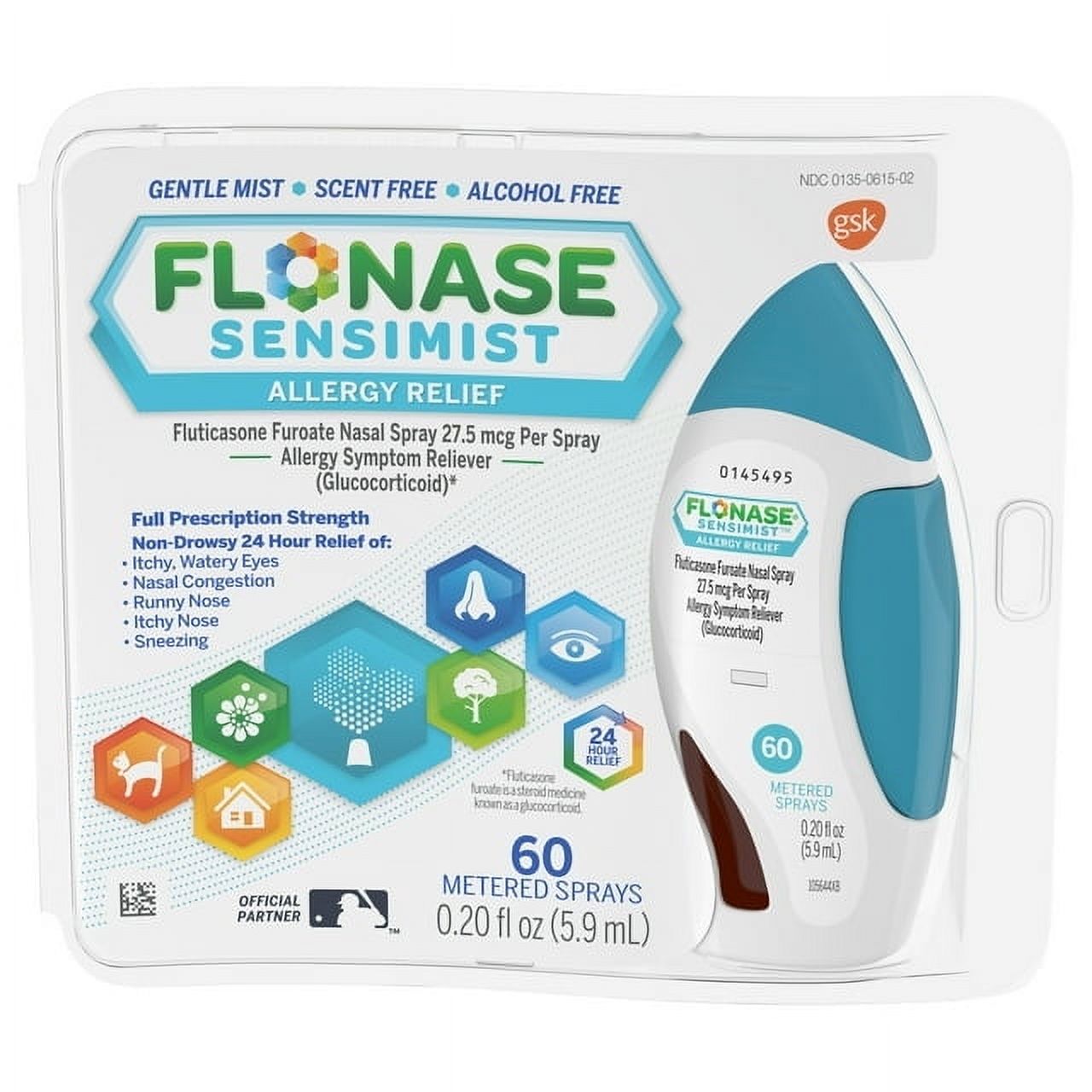 Flonase Sensimist Allergy Relief Nasal Spray Non-Drowsy Allergy Medicine - 60 Sprays
