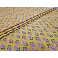 thumbnail image 3 of Hand Block Print Fabric by The Yard 42 inch Width 100% Cotton Material Yellow Floral Pattern Light Weight Indian Cloth for Making Kurti Summer Dress Salwar Kameez, 3 of 6