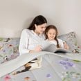 thumbnail image 5 of jejeloiu Gray Watercolor Cat 7-Piece Twin Bedding Sets For Kids,Cute Floral Kitten Bedding Comforter Set For Girl,Reversible, 5 of 7