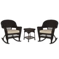 thumbnail image 1 of Jeco 3pc Wicker Rocker Chair Set in Espresso with Tan Cushion, 1 of 11