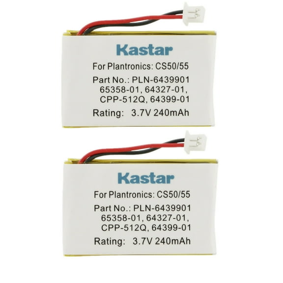 Kastar 2-Pack Battery Replacement for Plantronics 202599-03 64327-01 6432701 64399-01 6439901 PL-64399-01 ED-PLN-6439901 PLN-6439901 64399-03 6439903 65358-01 6535801 653580