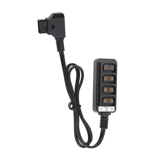 D Tap Male To 4 Female Splitter, Copper Gold Plated Pins D Tap Male To 4 Female Power Cable For V Interface Batteries