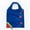 Dark Blue, variant on 1pc of a Nylon Reusable Shopping Bag That Is Leak-Proof, Featuring a Clutch Design. It Is a Square-Shaped Foldable Tote Adorned with a Charming