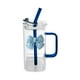 thumbnail image 2 of Vaso Cuadrado de Vidrio con Asa de Nudo y Pajita | Cristalería Transparente para Café y Leche de 400 Ml | Resistente a Altas Temperaturas | Incluye Tapa y Pajita, 2 of 6