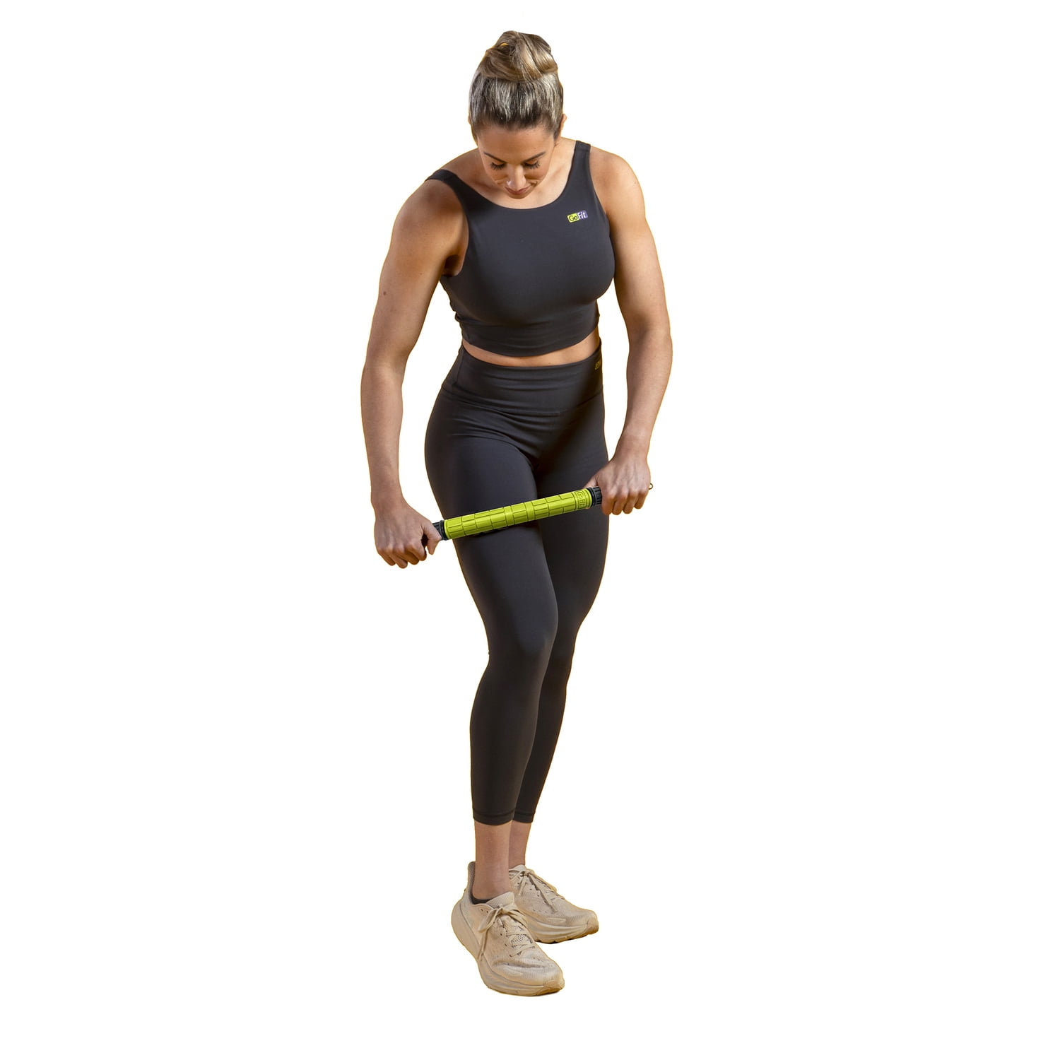 GoFit Deep Tissue Rolling Massage Bar with Ergonomic Handles